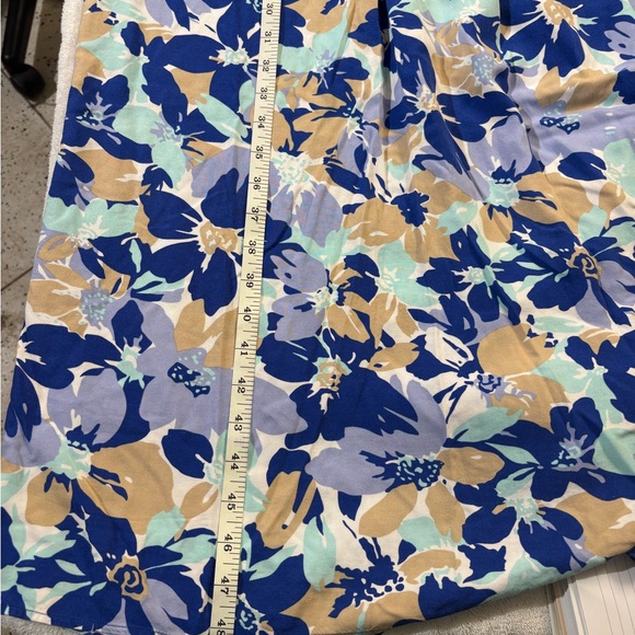 Uniqlo Blue & Beige Floral Smocked Dress - Picture 6 of 7